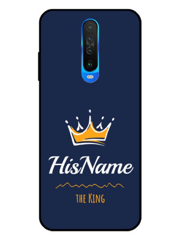 Custom Poco X2 Glass Phone Case King with Name