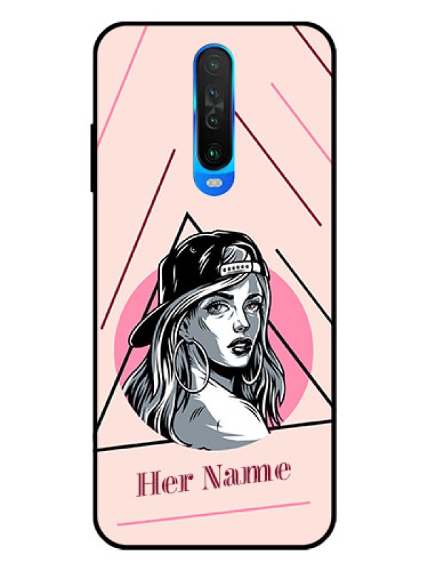 Custom Poco X2 Personalized Glass Phone Case - Rockstar Girl Design