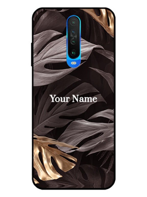 Custom Poco X2 Personalised Glass Phone Case - Wild Leaves digital paint Design