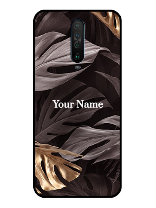 Custom Poco X2 Personalised Glass Phone Case - Wild Leaves digital paint Design