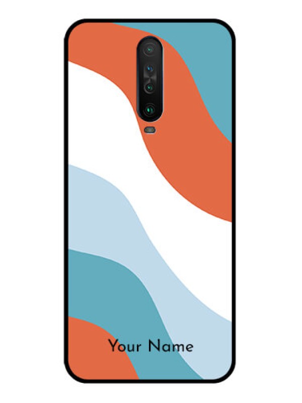 Custom Poco X2 Custom Glass Mobile Case - coloured Waves Design