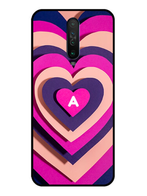 Custom Poco X2 Custom Glass Mobile Case - Cute Heart Pattern Design