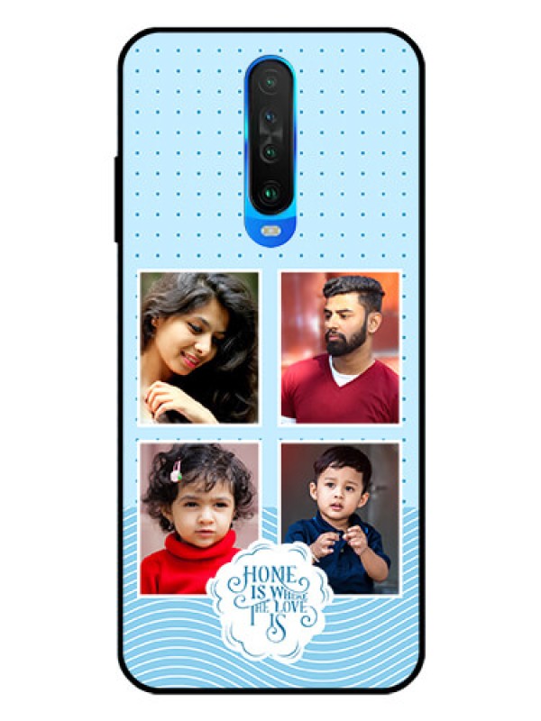 Custom Poco X2 Custom Glass Phone Case - Cute love quote with 4 pic upload Design