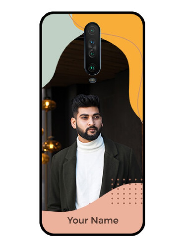 Custom Poco X2 Personalized Glass Phone Case - Tri-coloured overlay design