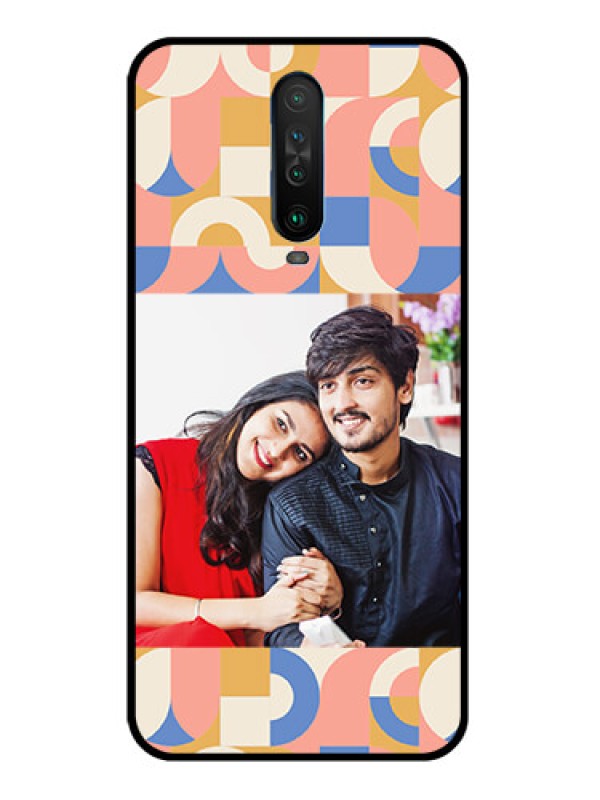 Custom Poco X2 Photo Printing on Glass Case - Semi-circle Maze Pattern Design