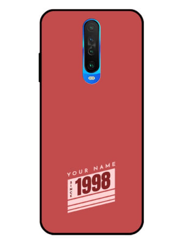 Custom Poco X2 Custom Glass Phone Case - Red custom year of birth Design