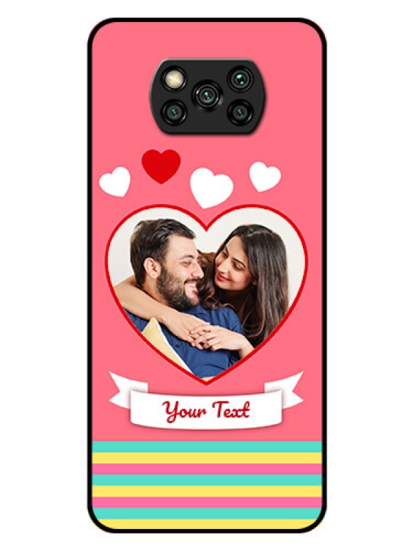 Custom Poco X3 Pro Photo Printing on Glass Case  - Love Doodle Design