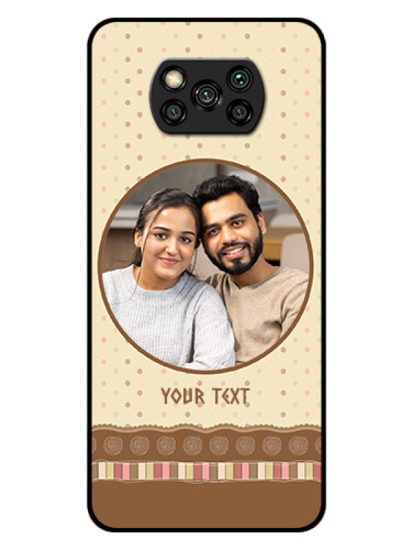Custom Poco X3 Pro Custom Glass Mobile Case  - Brown Dotted Mobile Case Design