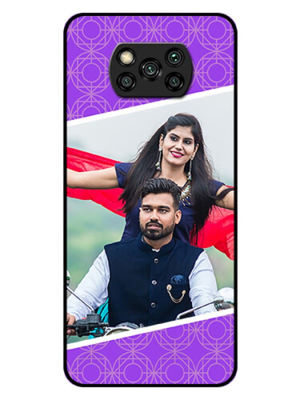 Custom Poco X3 Pro Custom Glass Phone Case  - Violet Pattern Design