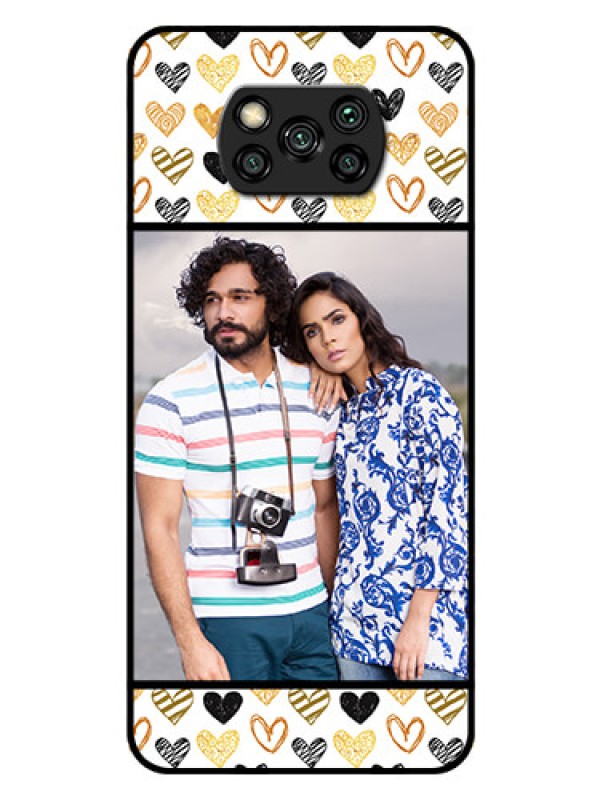 Custom Poco X3 Pro Photo Printing on Glass Case  - Love Symbol Design