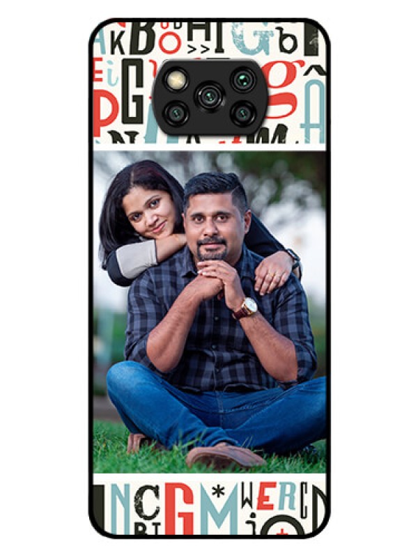 Custom Poco X3 Pro Personalized Glass Phone Case  - Alphabet Design