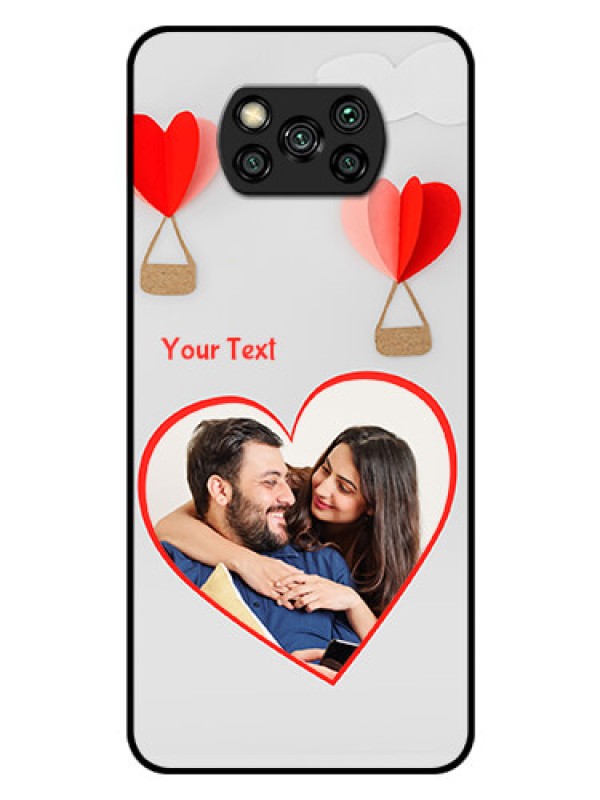 Custom Poco X3 Pro Custom Glass Mobile Case  - Parachute Love Design
