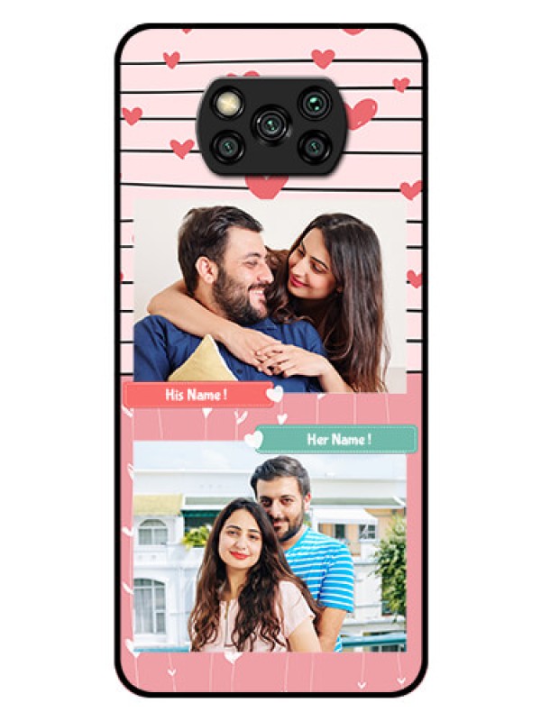 Custom Poco X3 Pro Custom Glass Mobile Case  - Photo with Heart Design
