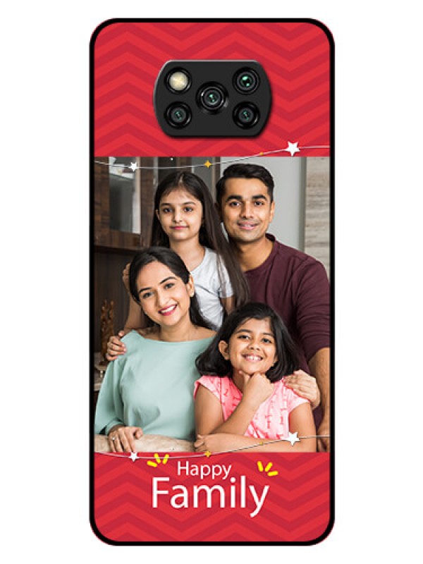 Custom Poco X3 Pro Personalized Glass Phone Case  - Happy Family Design