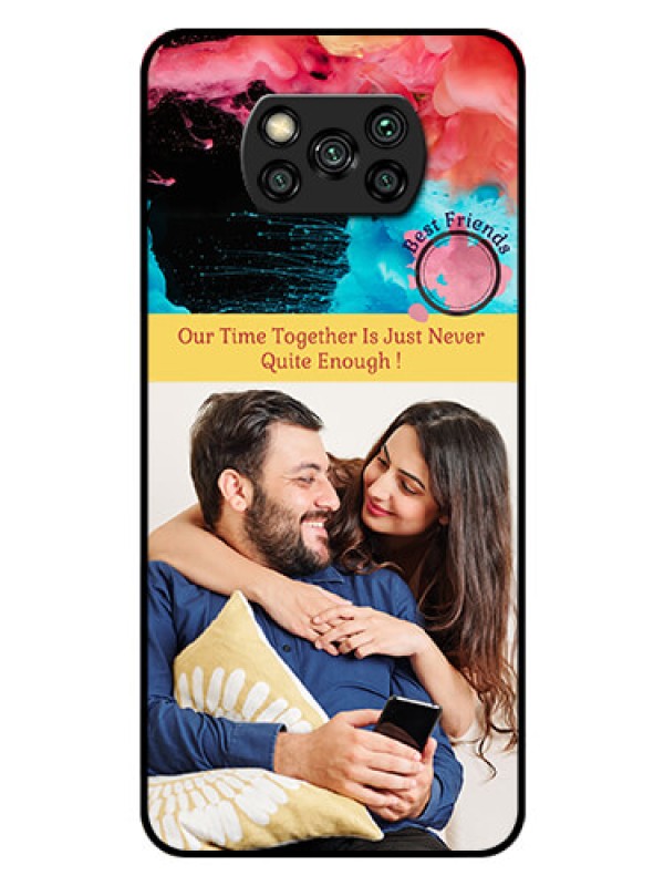 Custom Poco X3 Pro Custom Glass Mobile Case  - Quote with Acrylic Painting Design