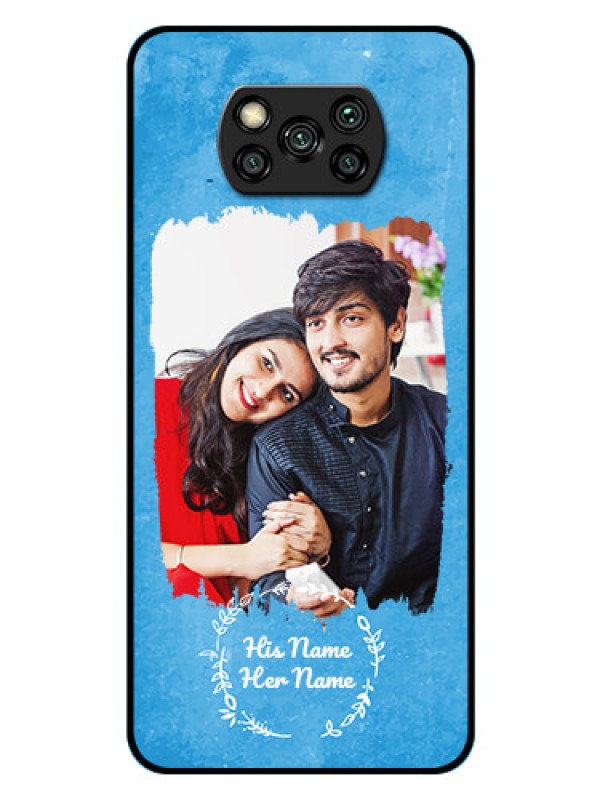 Custom Poco X3 Pro Custom Glass Phone Case - Blue Color Vintage Design