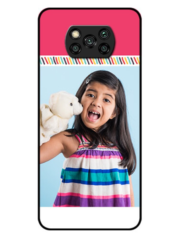 Custom Poco X3 Pro Personalized Glass Phone Case  - Line art design