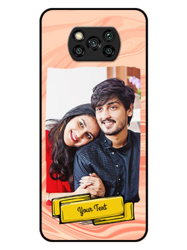 Custom Poco X3 Pro Personalized Glass Phone Case  - Marble Texture Design