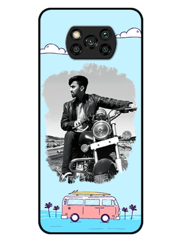 Custom Poco X3 Pro Photo Printing on Glass Case  - Travel & Adventure Design