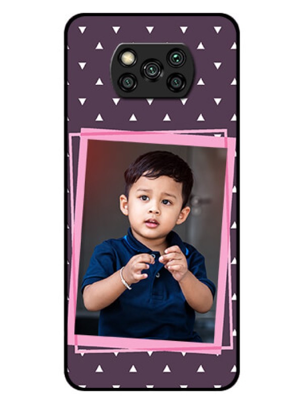 Custom Poco X3 Pro Custom Glass Mobile Case  - Triangle Pattern Dotted Design