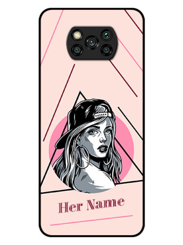 Custom Poco X3 Pro Personalized Glass Phone Case - Rockstar Girl Design