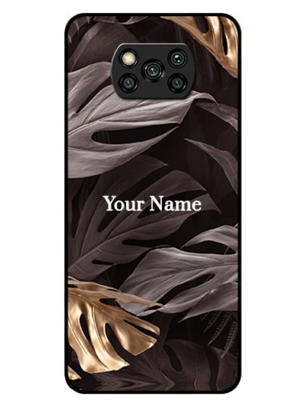 Custom Poco X3 Pro Personalised Glass Phone Case - Wild Leaves digital paint Design