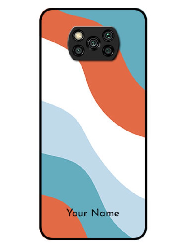 Custom Poco X3 Pro Custom Glass Mobile Case - coloured Waves Design