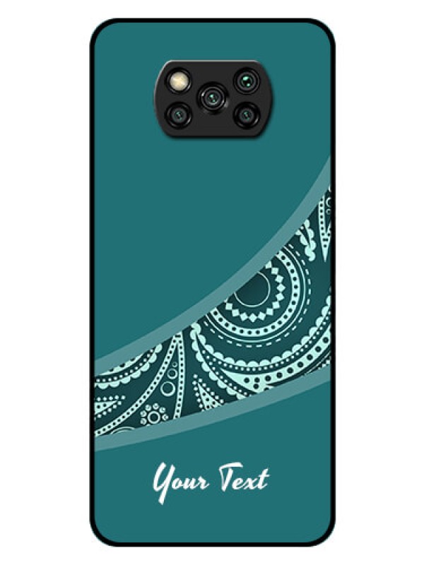 Custom Poco X3 Pro Photo Printing on Glass Case - semi visible floral Design