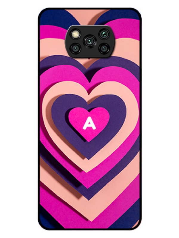 Custom Poco X3 Pro Custom Glass Mobile Case - Cute Heart Pattern Design