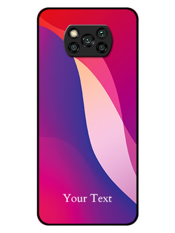 Custom Poco X3 Pro Personalized Glass Phone Case - Digital abstract Overlap Design