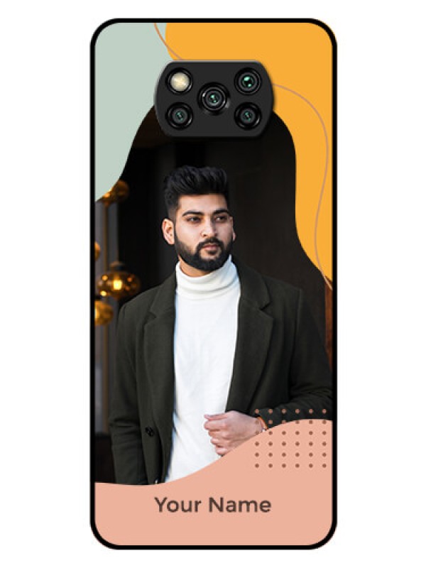 Custom Poco X3 Pro Personalized Glass Phone Case - Tri-coloured overlay design