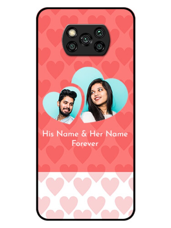 Custom Poco X3 Personalized Glass Phone Case  - Couple Pic Upload Design