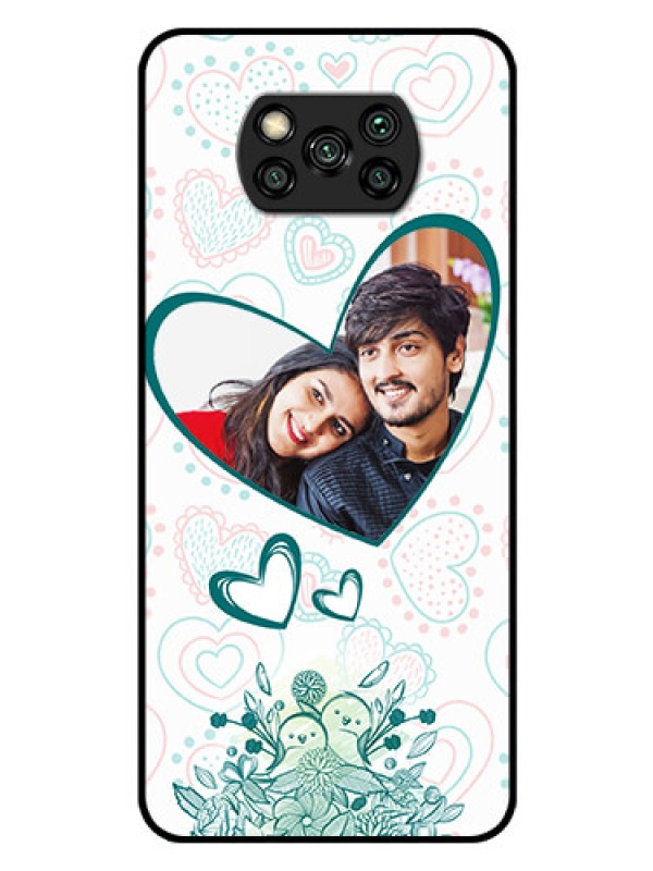 Custom Poco X3 Photo Printing on Glass Case  - Premium Couple Design