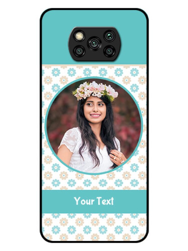 Custom Poco X3 Custom Glass Mobile Case  - Beautiful Flowers Design