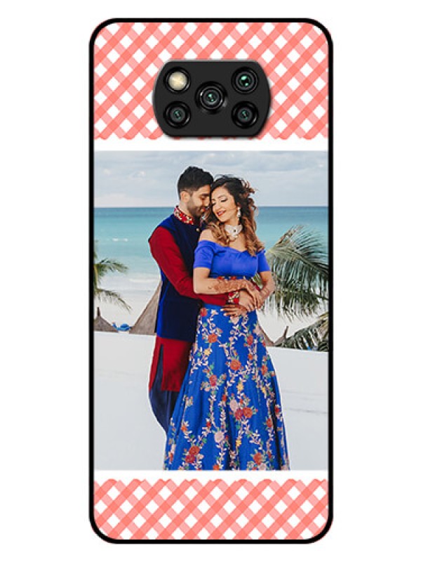 Custom Poco X3 Personalized Glass Phone Case  - Pink Pattern Design