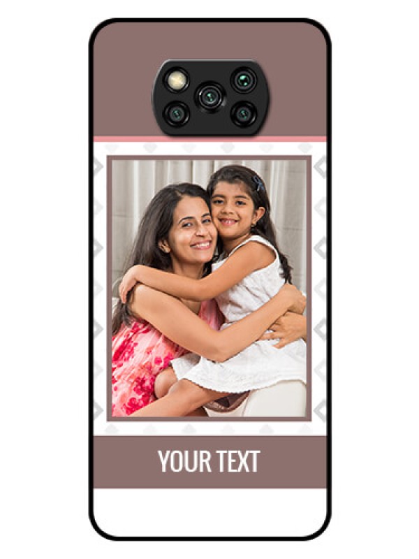 Custom Poco X3 Photo Printing on Glass Case  - Simple Diamond Design