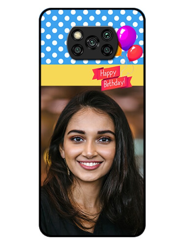 Custom Poco X3 Custom Glass Mobile Case  - Happy Birthday Design