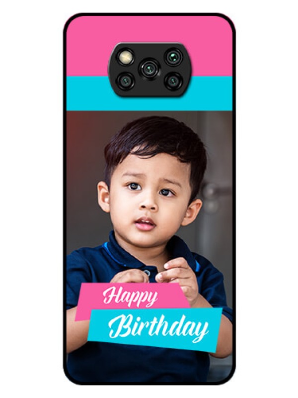 Custom Poco X3 Personalized Glass Phone Case  - Image Holder with 2 Color Design