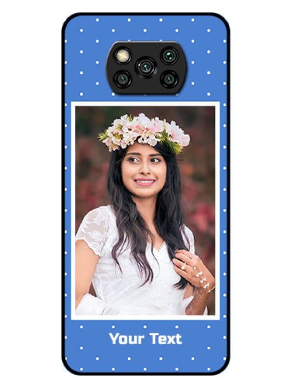 Custom Poco X3 Photo Printing on Glass Case  - Polka dots design