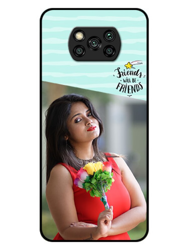 Custom Poco X3 Custom Glass Phone Case  - Friends Picture Icon Design