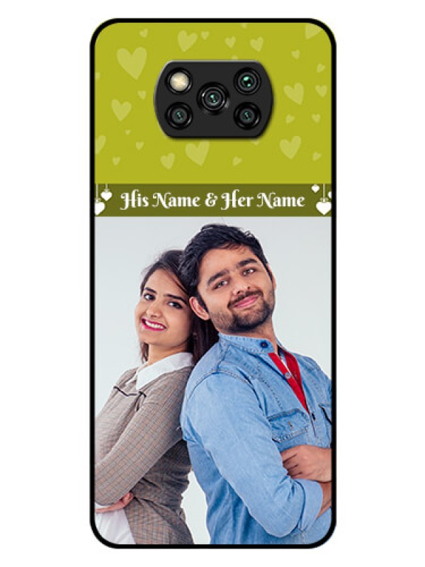 Custom Poco X3 Custom Glass Phone Case  - You & Me Heart Design