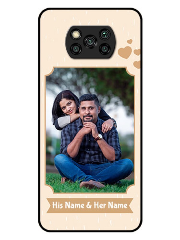 Custom Poco X3 Custom Glass Phone Case  - with confetti love design 