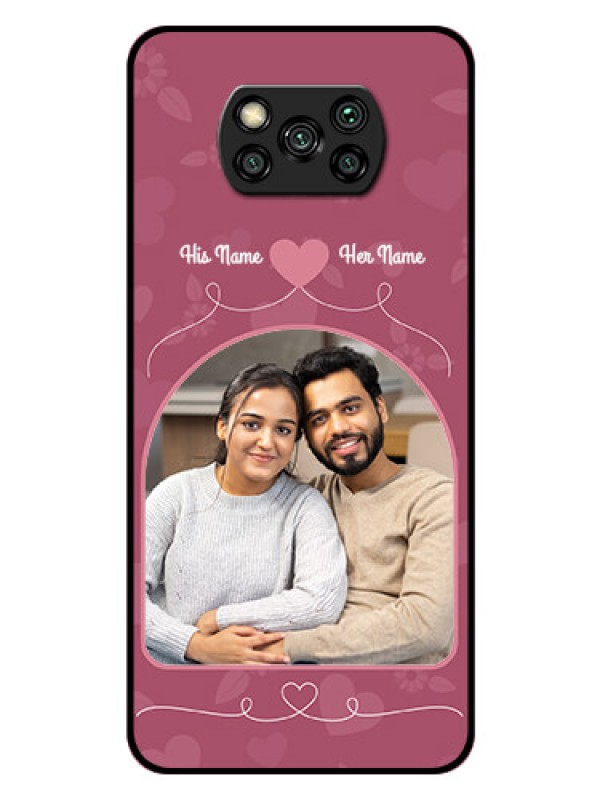 Custom Poco X3 Photo Printing on Glass Case  - Love Floral Design