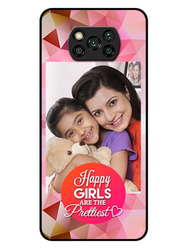 Custom Poco X3 Photo Printing on Glass Case  - Abstract Triangle Design