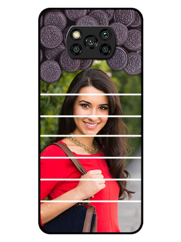 Custom Poco X3 Custom Glass Phone Case  - with Oreo Biscuit Design