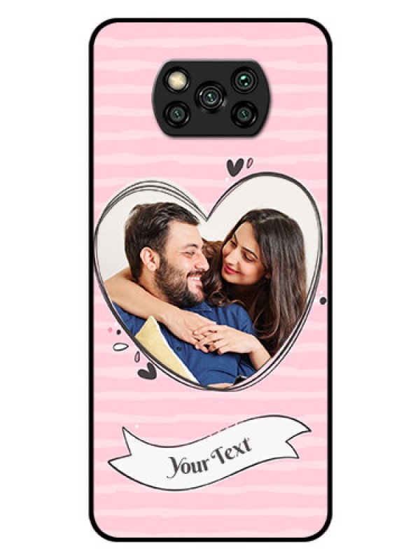 Custom Poco X3 Custom Glass Phone Case  - Vintage Heart Design