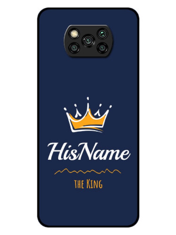 Custom Poco X3 Glass Phone Case King with Name