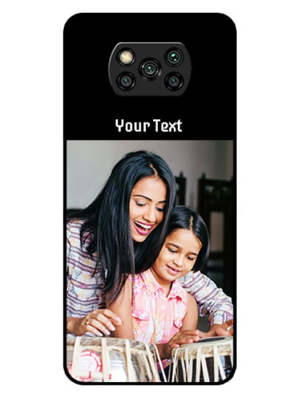 Custom Poco X3 Photo with Name on Glass Phone Case