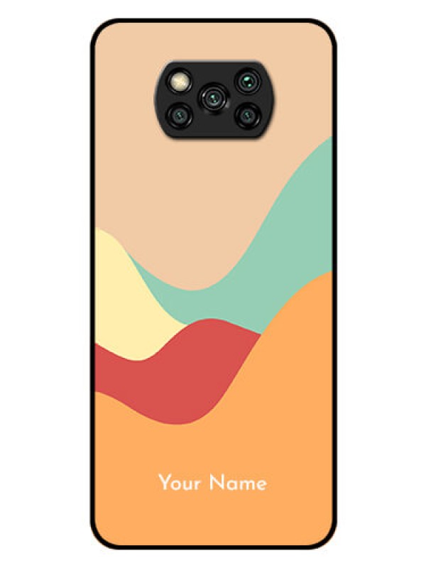 Custom Poco X3 Personalized Glass Phone Case - Ocean Waves Multi-colour Design