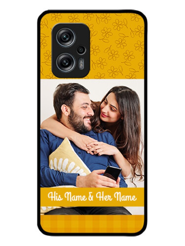 Custom Poco X4 Gt 5G Custom Glass Mobile Case - Yellow Floral Design